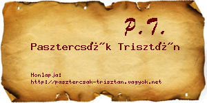 Pasztercsák Trisztán névjegykártya